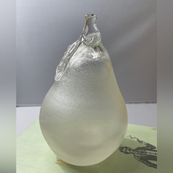 Art Glass Frosted Pear Decor‎ - Picture 2 of 5